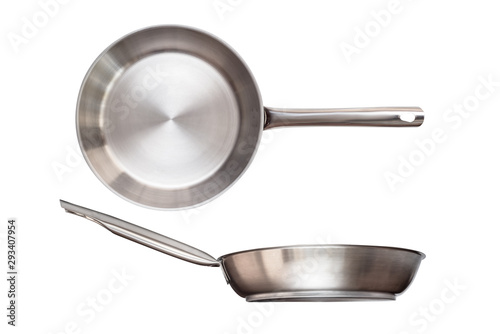 Stinless steel metal pan isolated