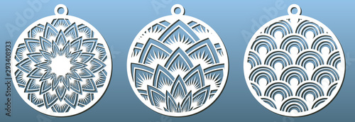Decorative Christmas balls, set of templates for laser cutting