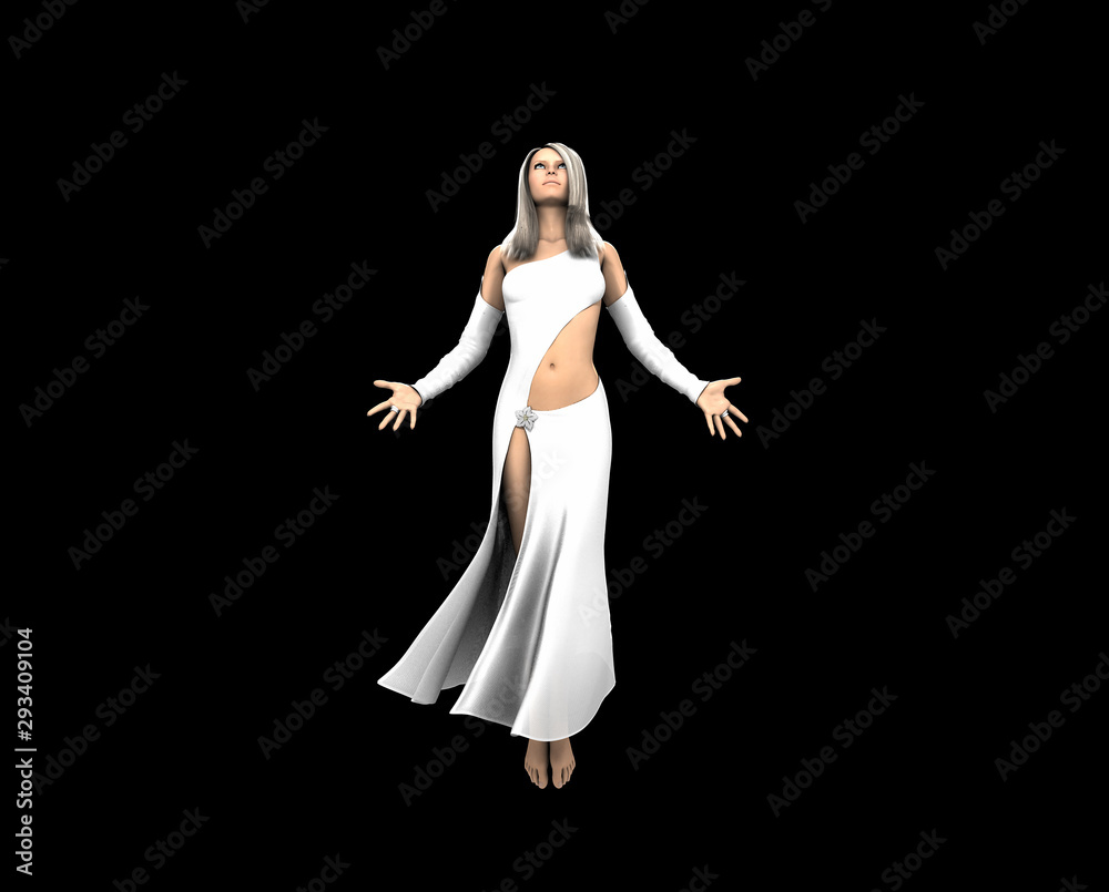 3D render of angel woman floating in the air 3D render of angel woman floating in the air