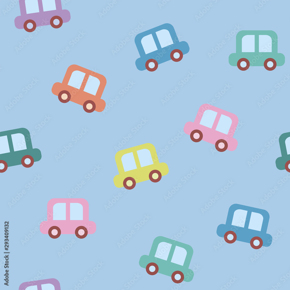 Amazing seamless vector car pattern. Baby ornament with toy machine Amazing seamless vector car pattern. Baby ornament with toy machine