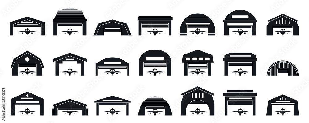 Εκτύπωση καμβά Hangar icons set