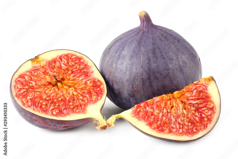 Figs with cut slice isolated on white background Figs with cut slice isolated on white background