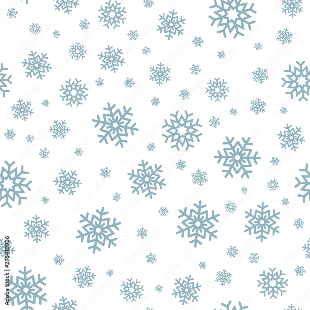 Snowflake seamless pattern. Snow on white background. Abstract wallpaper, wrapping decoration. Symbol winter, Merry Christmas holiday, Happy New Year celebration Vector illustration. Snowflake seamless pattern. Snow on white background. Abstract wallpaper, wrapping decoration. Symbol winter, Merry Christmas holiday, Happy New Year celebration Vector illustration.