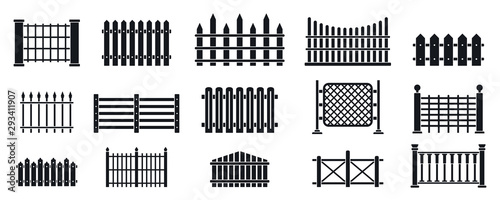 Tablou canvas Fence icons set