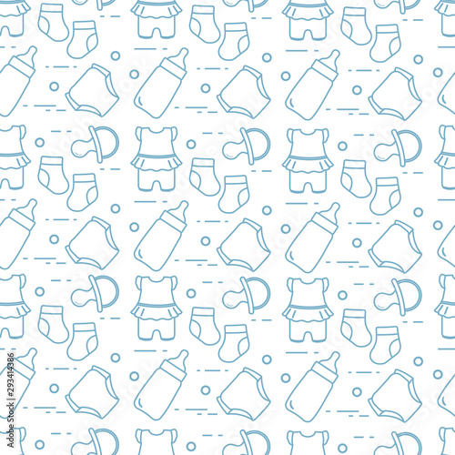 Newborn baby seamless pattern.