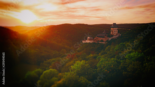 Karlstejn Castle At Sunset photo