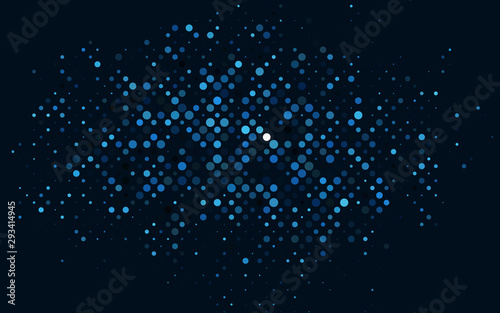 Light BLUE vector pattern with spheres. Glitter abstract illustration with blurred drops of rain. Design for business adverts.