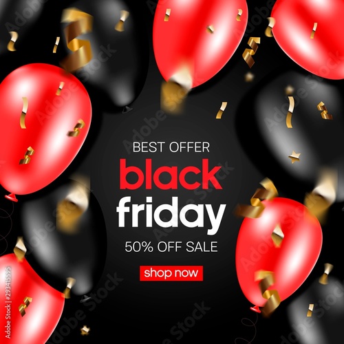 Black Friday Sale banner. Huge Discount banner.