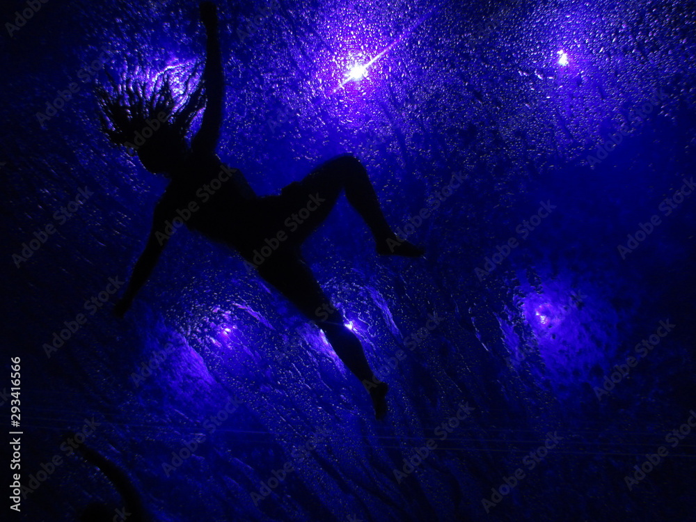 silhouette dance woman lights abstract