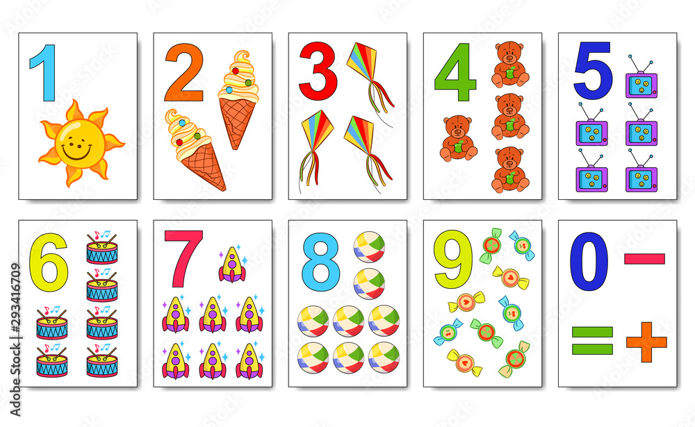 Mathematics cards for children play
