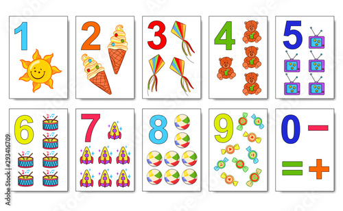 Mathematics cards for children play © fantrazy