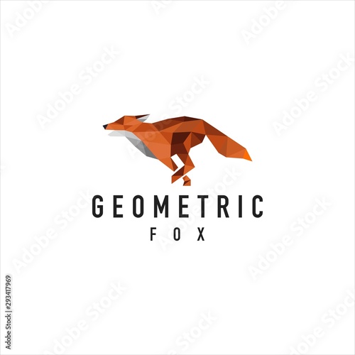 Fox Logo - Geometric Sign - Vector Logo Sign