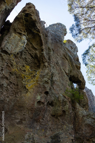 Boulder with what is known as Queen Mary’s Profile, at Hanging Rock in Australia.