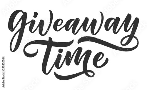 Vintage card with giveaway lettering. Calligraphy text. Decoration template. Vector illustration for holiday design.