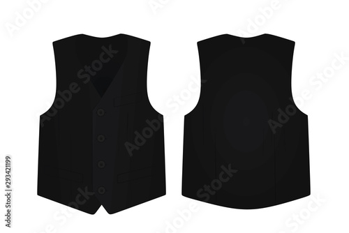 Black suit vest. vector illustration