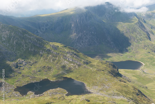 Bochlwyd and Idwal Mountain lakes in Snowdonia National Park