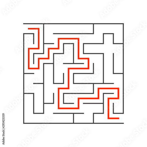 Abstact labyrinth. Educational game for kids. Puzzle for children. Maze conundrum. Find the right path. Vector illustration.
