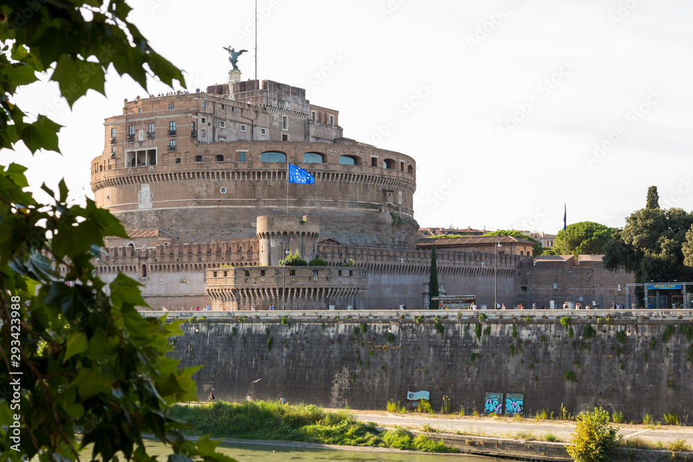Castle of the Holy Angel - an architectural monument on the banks of the Tiber in the center of Rome