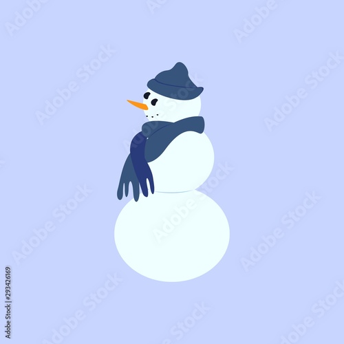 Snowman icon of the winter cool holiday
