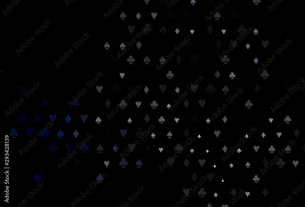 Dark Black vector background with cards signs. Dark Black vector background with cards signs.
