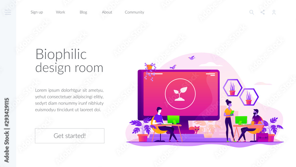 Obraz premium Miejsce pracy przyjazne dla środowiska. Zielona strefa robocza z roślinami i kwiatami. Biophilic design room, ekologiczne miejsce do pracy, zielona koncepcja biura. Szablon strony docelowej nagłówka strony głównej witryny internetowej.