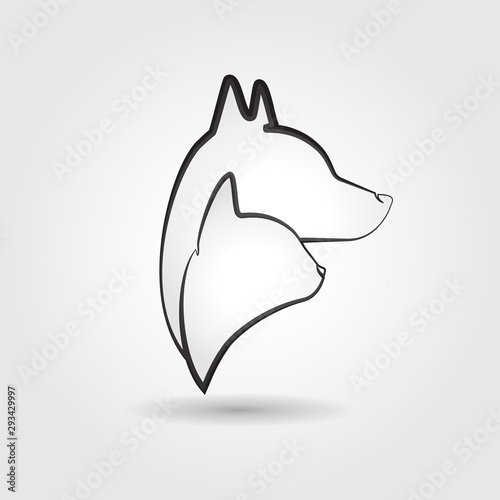 Dog and cat id card veterinary business logo vector 