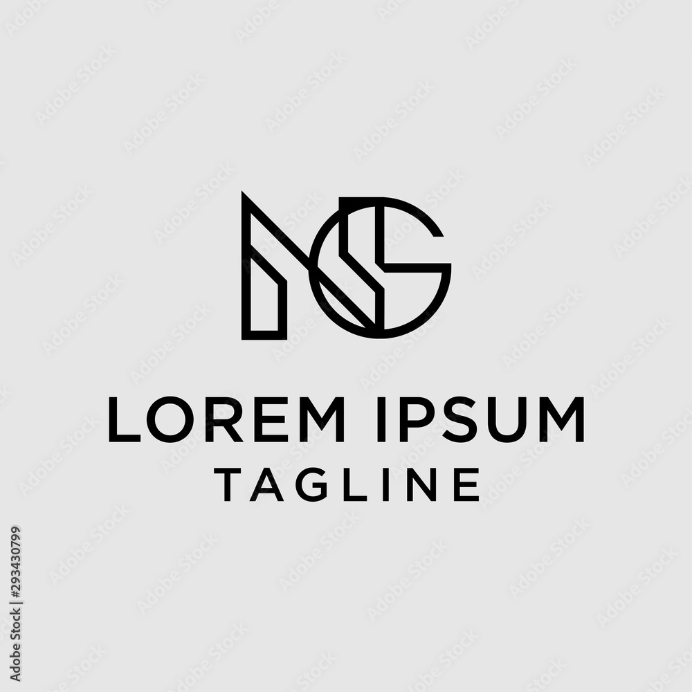 Obraz premium initial letter logo NG, GN logo template