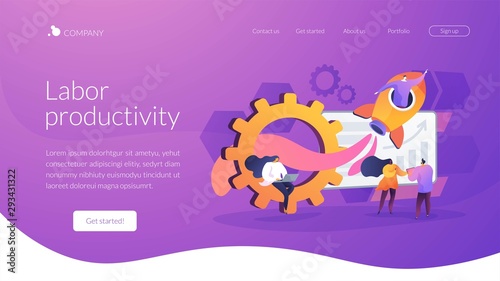 Business development and startup. Worker in space rocket. Success and work improving. Productivity, efficiency of production, qualification concept. Website homepage header landing web page template.
