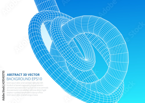 Abstract toroidal volumetric figures. The structure of geometric shapes. Optical illusion of volume.
