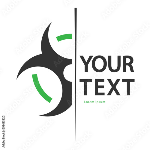biohazard flat logo design , biohazard flat icon vector isolated on white background.