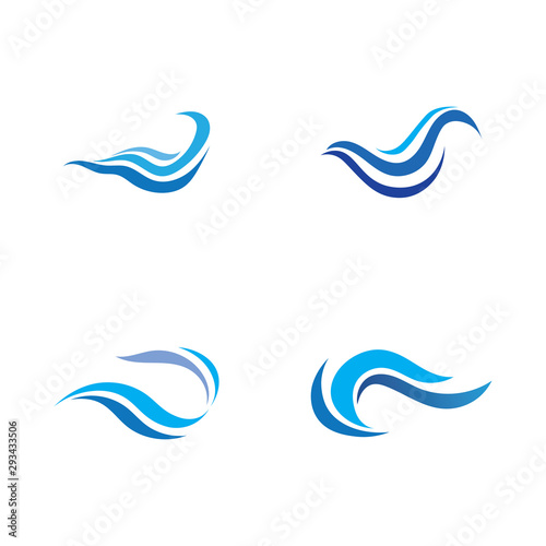 water Waves beach logo and symbols template icons app