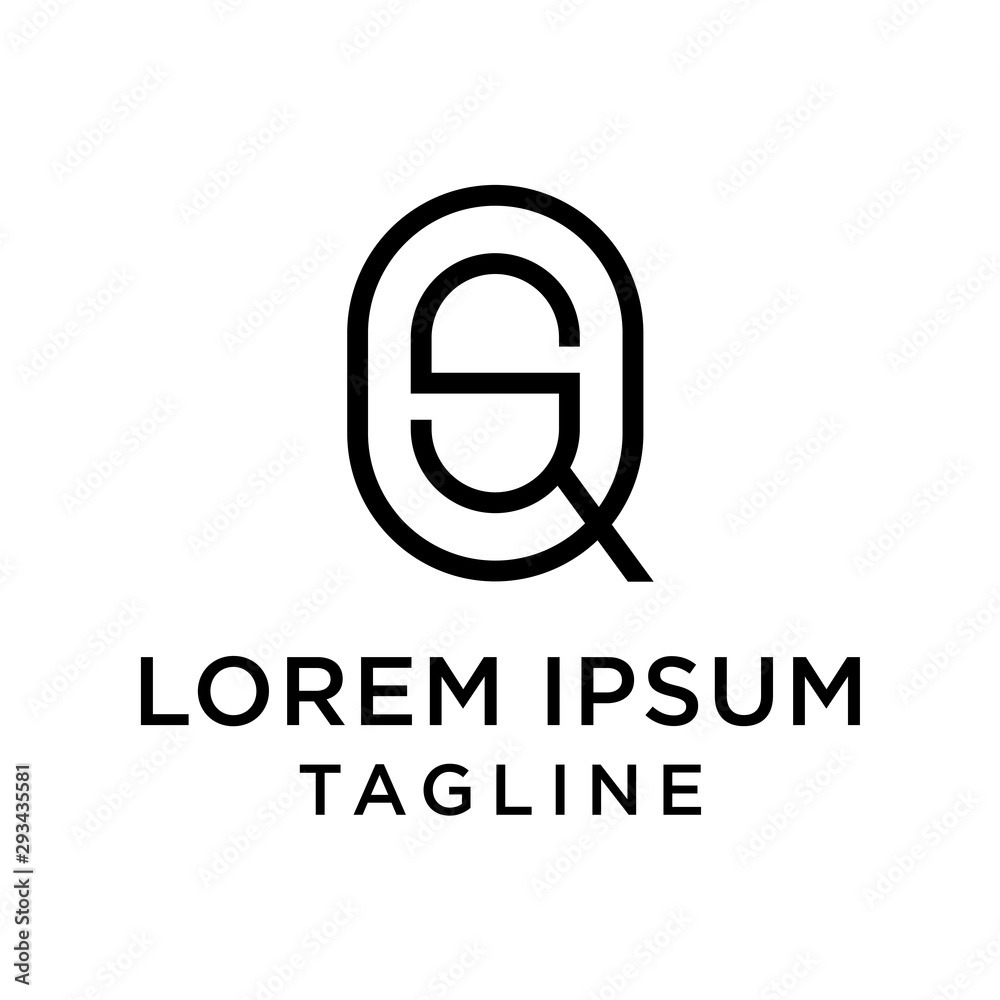 initial letter logo QS, SQ logo template