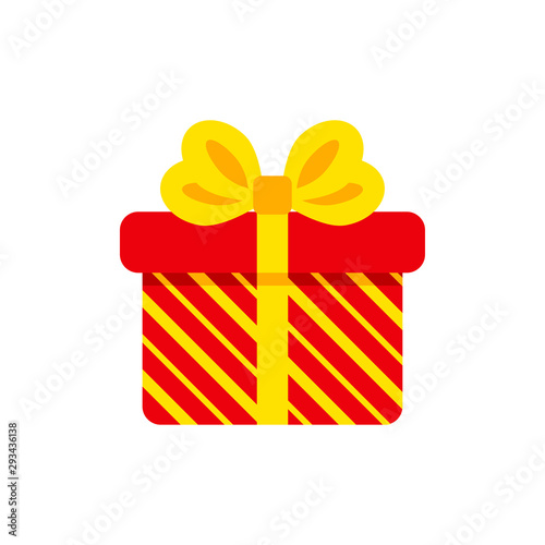 Flat striped present gift box