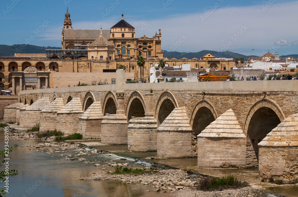 Puente Romano and Mezquita-Catedral, Cordoba, Spain.