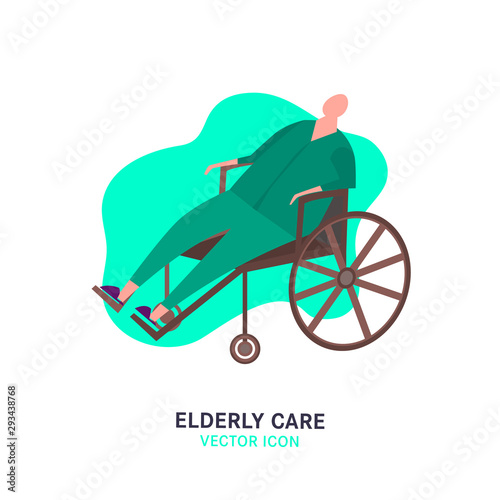 The old man in a wheelchair