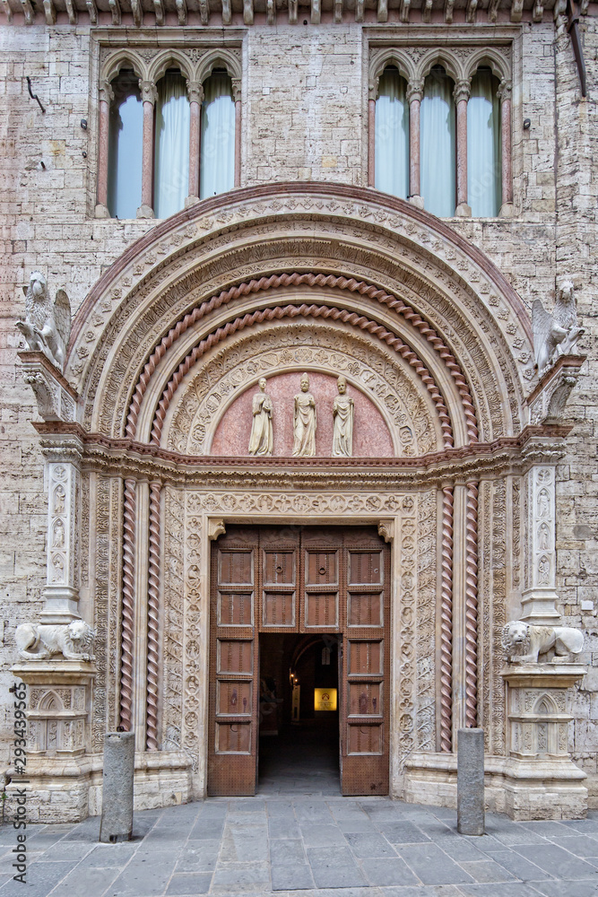 Beautiful architecture in Perugia.The Palazzo dei Priori is one of the most characteristic buildings in the historical center of Perugia, Umbria, Italy