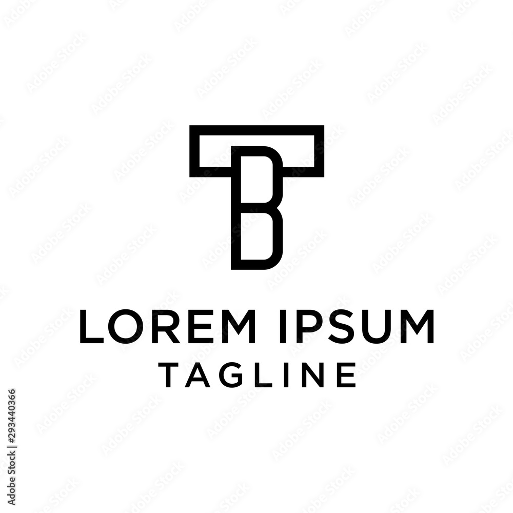 initial letter logo TB, BT, logo template
