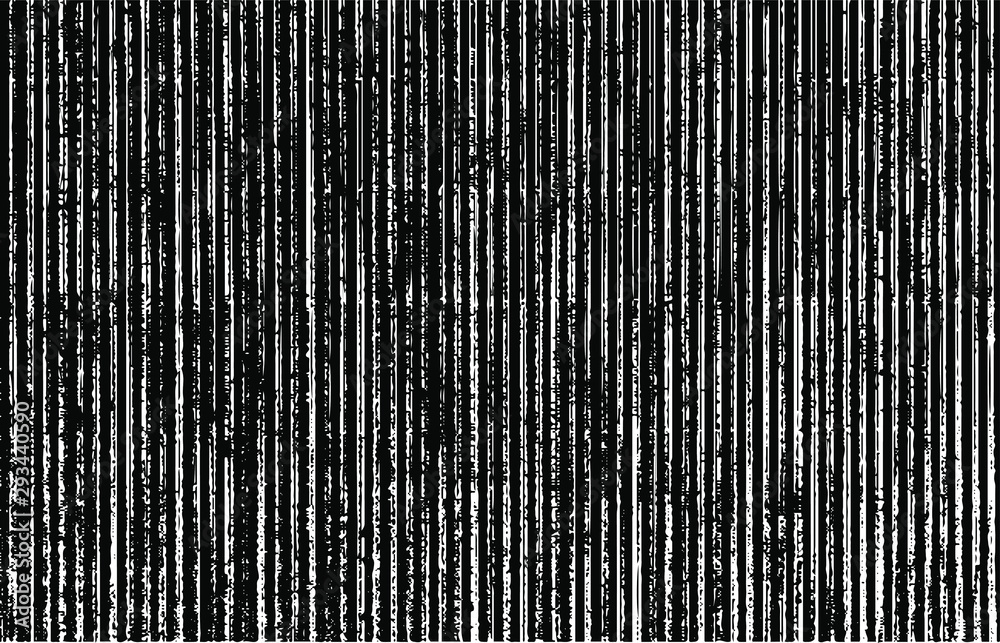 Monochrome texture composed of irregular graphic elements. Distressed uneven grunge background. Abstract vector illustration. Overlay for interesting effect and depth. Isolated on white background.