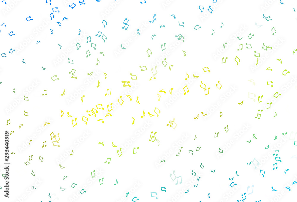 Light Blue, Yellow vector pattern with music elements. Light Blue, Yellow vector pattern with music elements.