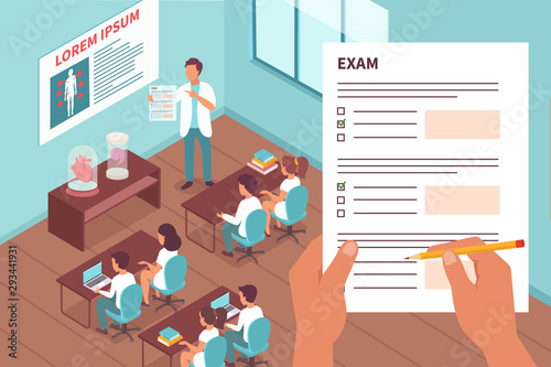Students In Exam Design Concept 