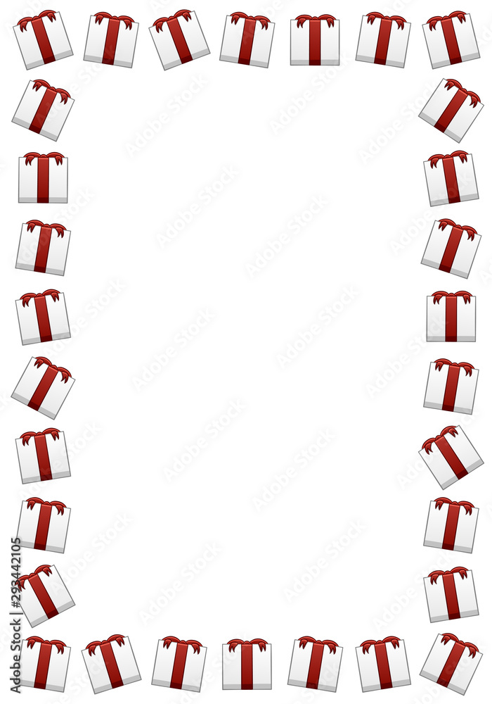 Obraz premium Rectangle frame with white Christmas gift boxes