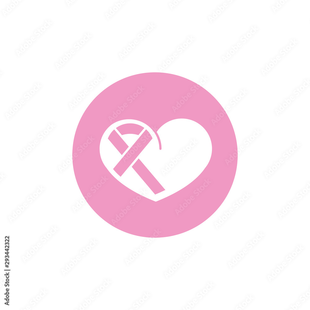 heart ribbon breast cancer awareness