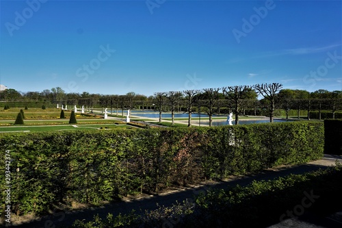 View over the swan lakes from viewing terrace in Herrenhausen Gardens Hanover