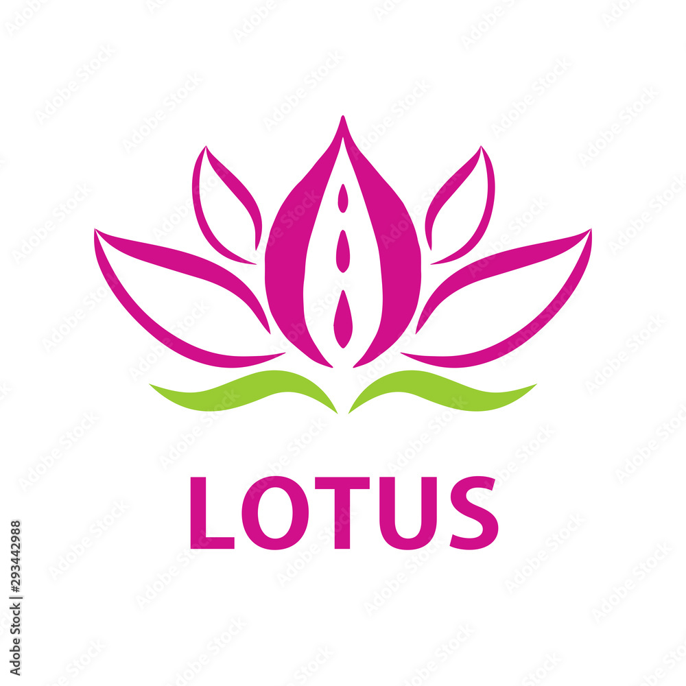 Vector beauty business design template - pink hand drawn lotus