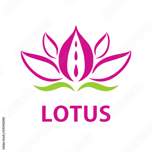 Vector beauty business design template - pink hand drawn lotus