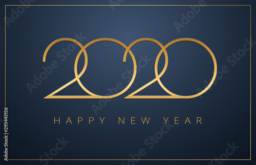 Elegant 2020 New Year background. Golden design for Christmas and New Year 2020 greeting cards vector