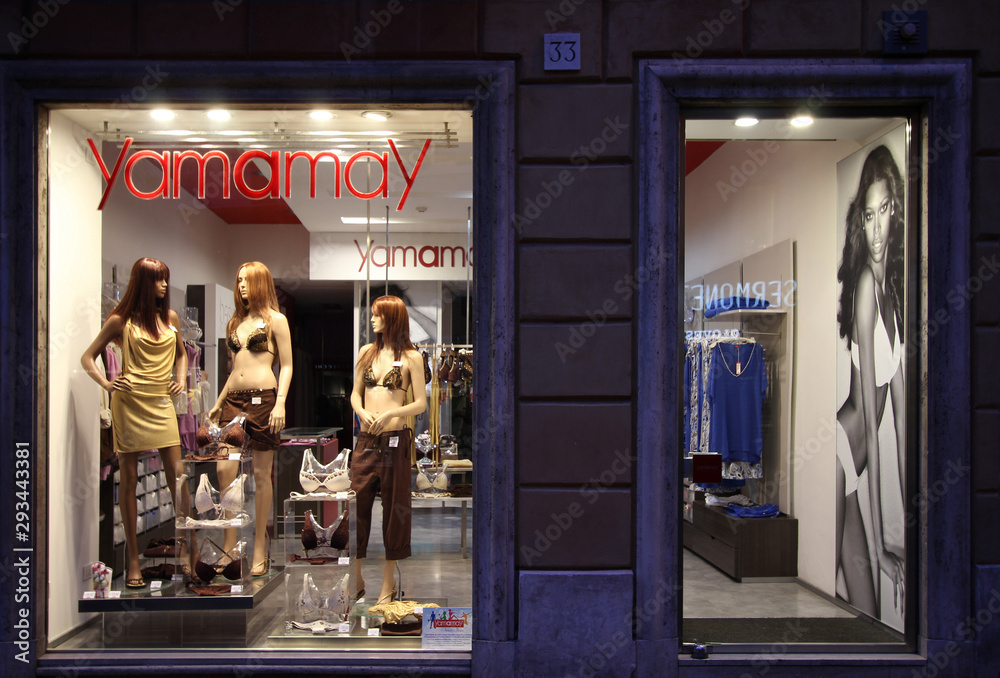 Yamamay store on May 10, 2010 in Rome, Italy. Italian Yamamay is one of the  fastest developing lingerie and underwear brands, with top celebrities like  Jennifer Lopez promoting its products. Photos