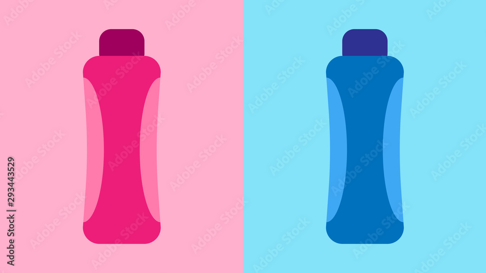 Fitness equipment. Fitness bottle in pink and blue.