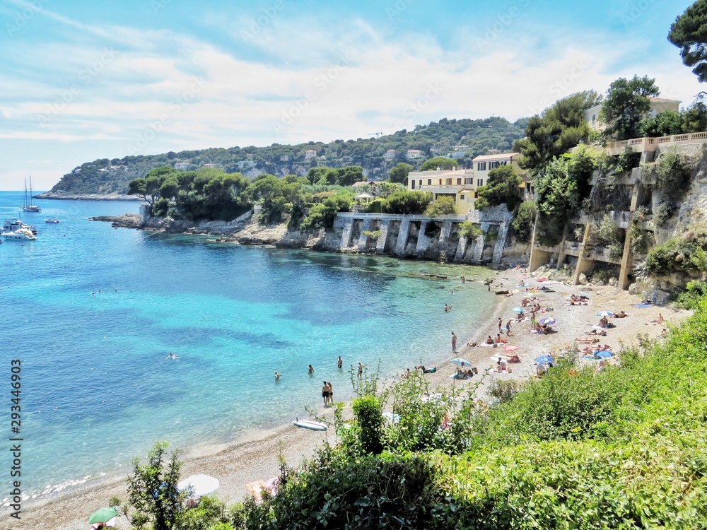 Saint Jean cap Ferrat beach with azure water and scenic view 
