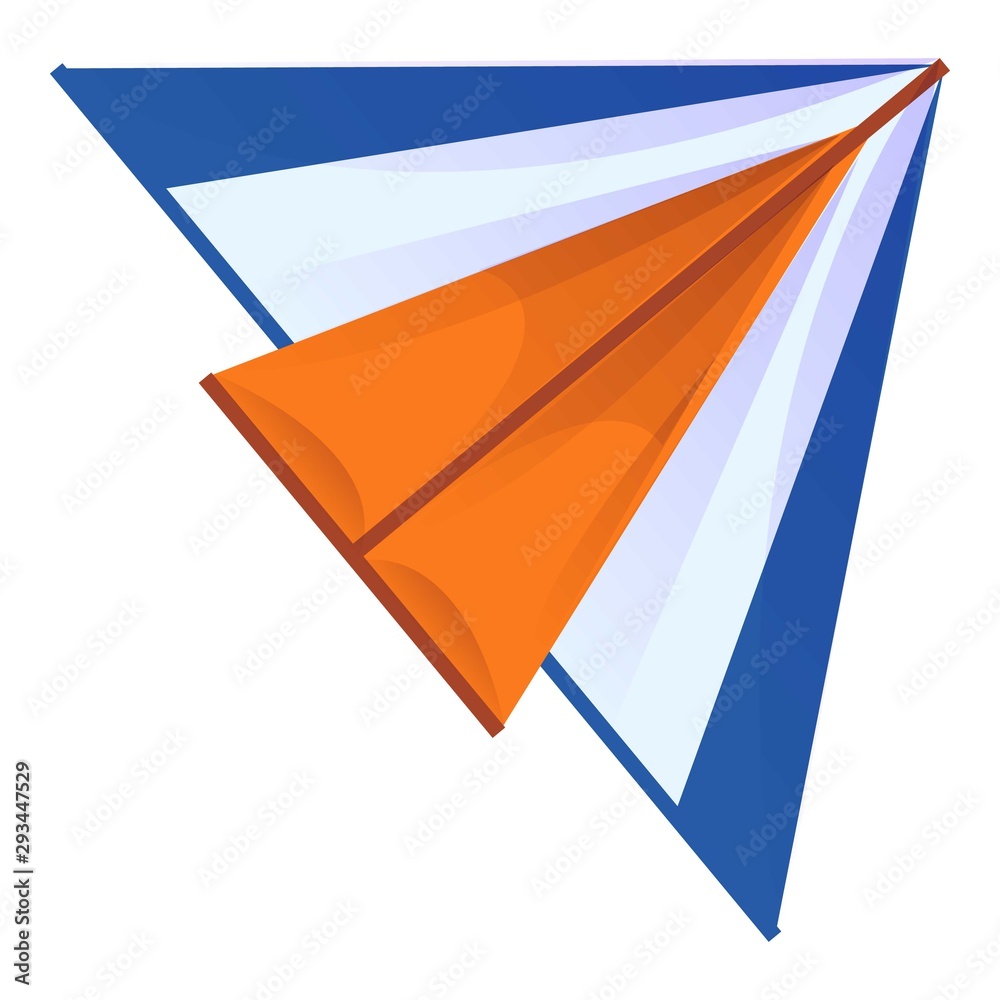 Orange blue kite icon. Cartoon of orange blue kite vector icon for web design isolated on white background Orange blue kite icon. Cartoon of orange blue kite vector icon for web design isolated on white background